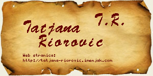 Tatjana Riorović vizit kartica